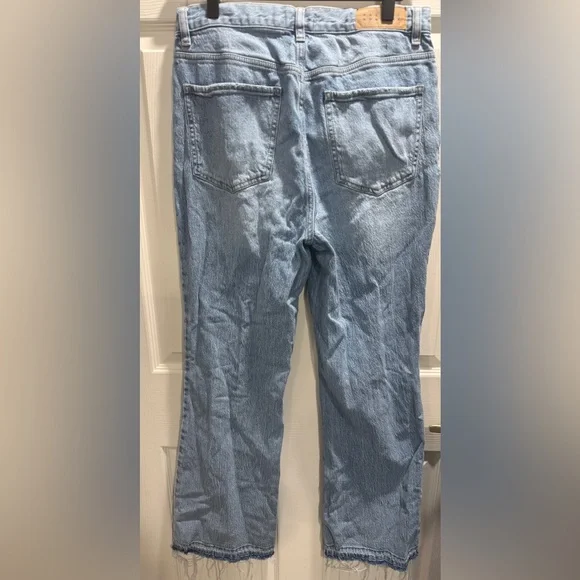 PacSun High Rise Bootcut Jeans Size 30 Stretch Light Wash Raw Hem - Picture 8 of 10